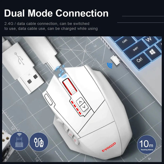 E-YOOSO X-33 RGB USB 2.4G Wireless Gaming Mouse 16000 DPI 16 Buttons Programmable Game Optical Mice for Computer PC Laptop Dropshipman