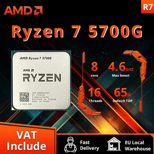 AMD RYZEN 7 5700G CPU 100% Brand New 5700G Processor Desktop PC Gamer 4.6GHz 8-Core 16-Thread Vega 8 Graphics Card Dropshipman