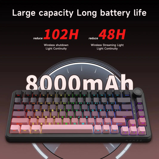 AJAZZ AK820 MAX PLUS Gaming Keyboard Wireless Bluetooth 2.4G Receiver Backlit RGB For Gaming Office Dropshipman
