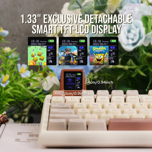 EPOMAKER RT100 97key 95% Bluetooth 5.0/2.4G Wireless/Wired Mechanical Keyboard Customizable Mini Display Gasket-mounted Dropshipman