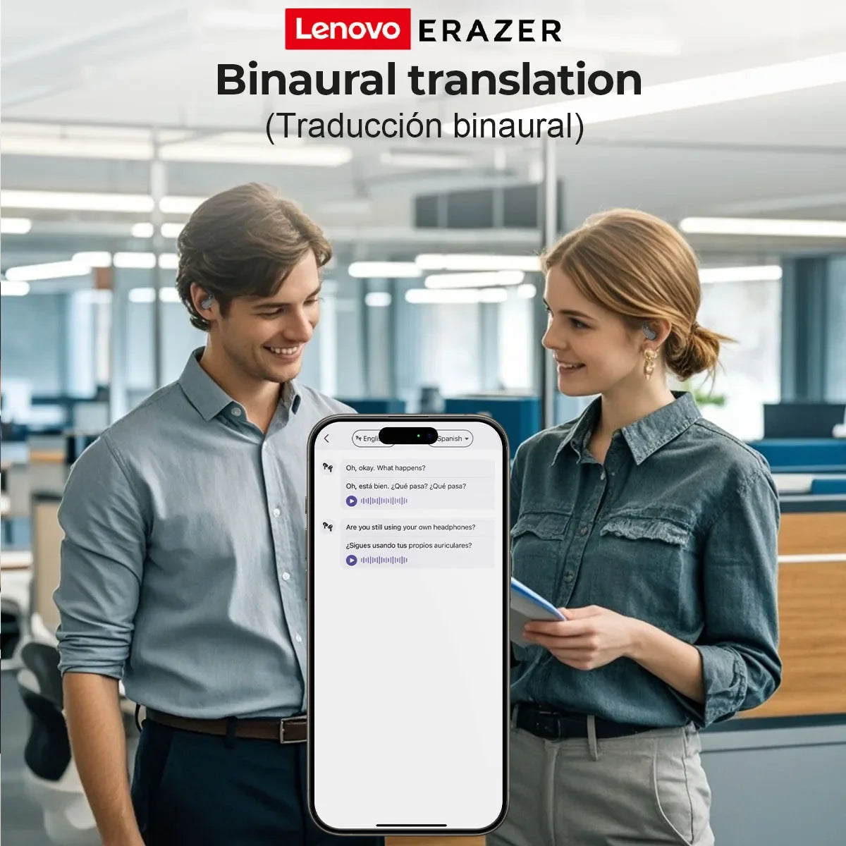[AI Earphone]Translator Erazer XP6 Bluetooth Earphones Sleep ASMR Headset DIY Equalizer APP AI Wireless Headphones Office Travel Dropshipman