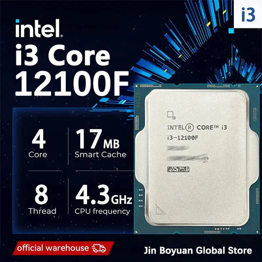 Intel Core i3 12100F I3-12100F New CPU processor LGA 1700 , but without cooler Dropshipman