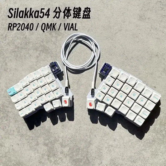 Silakka54 Split Keyboard Wired Hot Swap Support QMK/VIAL Keyboard Ergonomics RP2040zero Customized PC Gamer Accessories Dropshipman
