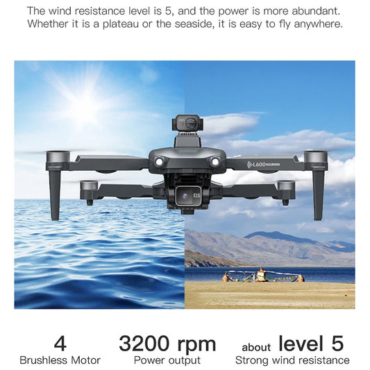2025 New L600 PRO MAX GPS Drone 5KM 4K Professional HD Dual Camera 3-Axis Gimbal 360 Obstacle Avoidance Brushless Quadcopter Toy Dropshipman
