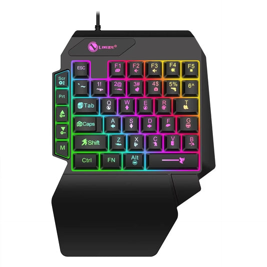 35keys One Handedly Single Hand Mini Gaming Keyboard Usb Ultra-slim Wired Backlight Keyboard for Laptop Desktop PC Smartphone Dropshipman