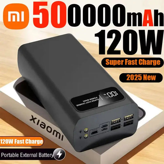 Xiaomi 500000mAh 120W Ultralarge Capacity Power Bank Fast Charging Portable Digital Display Power Bank For iPhone Samsung Pixel Dropshipman