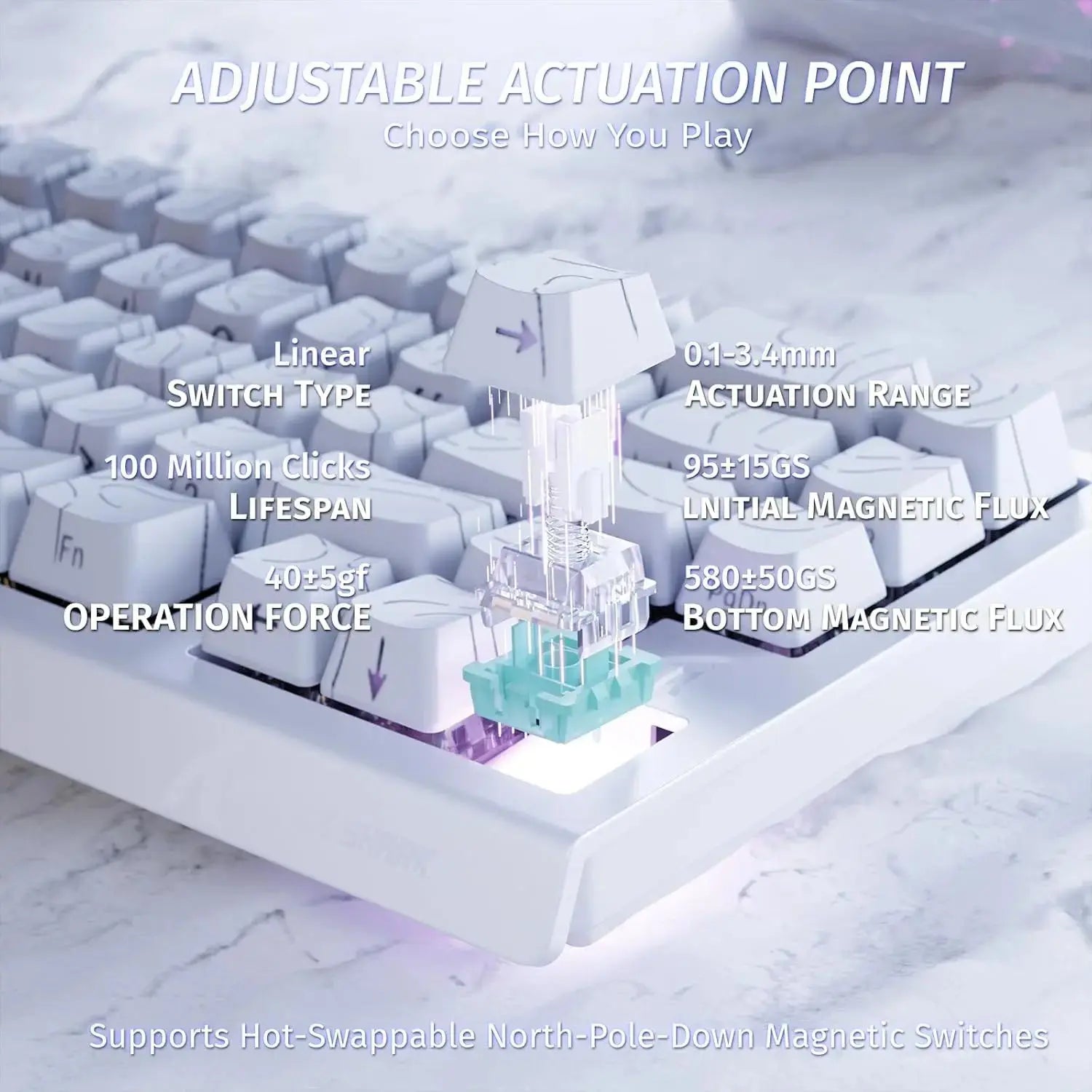 ATTACK SHARK X68 HE Rapid Trigger Mechanical Gaming Keyboard 60% Wired with Adjustable Actuation,Hall Effect Magnetic Switch,8KH Dropshipman