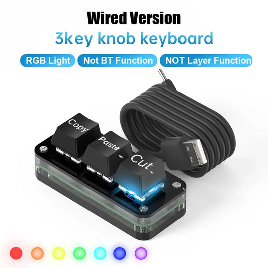 Macropad Macro Programming Keyboard RGB Mini Hot Swap Gaming Custom Knob Keypads Red Switch 3 Keys Knob For Photoshop Multimedia Dropshipman