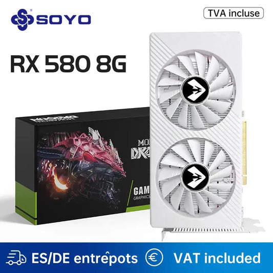 SOYO Graphics Cards Radeon RX580 8G GDDR5 Memory Video Gaming Card PCIE3.0x16 GPU Desktop Computer Components AMD RX 580 8G Dropshipman