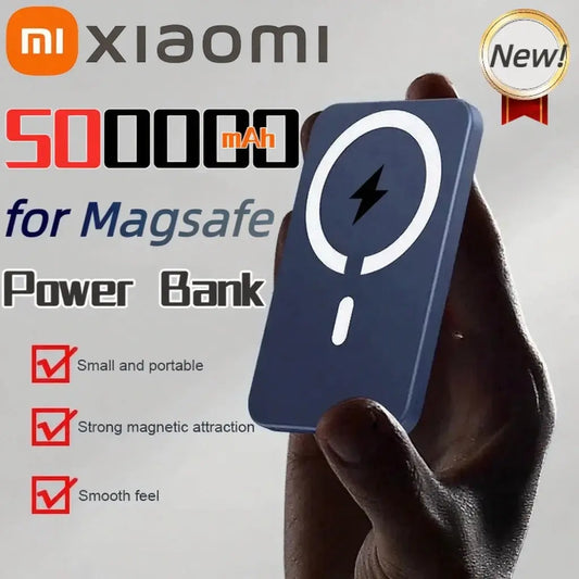 Xiaomi 500000mAh Capacity Magnetic Wireless Power Bank Portable External Battery Pack For Magsafe iPhone Samsung Huawei Dropshipman