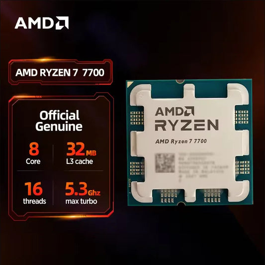 AMD Ryzen 7 7700 Processor 5.3GHz 8-Core 16-Thread 40MB Game Cache 5NM TDP 65W AM5 Gaming CPU Socket Dropshipman