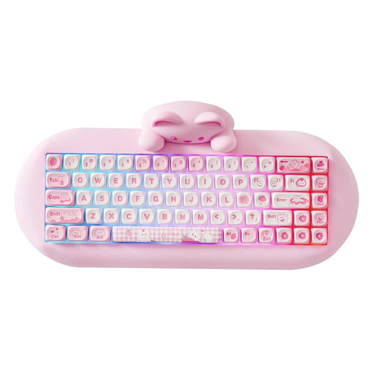 YUNZII C68 Wireless Gaming Keyboard, Hi-Fi Cute Cat Custom RGB Mechanical Keyboard, Silicone 65% Hot Swap Ergonomic Kitty Keeb Dropshipman