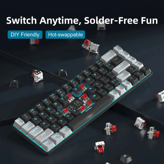 MageGee Portable 60% Mechanical Gaming Keyboard, MK-Box LED Backlit Compact 68 Keys Mini Wired Office Keyboard for Windows PC Dropshipman