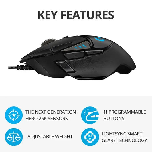 Logitech G502hero Master Wired Gaming Mouse 502 Esports Machinery Eat Chicken Macro CS Programming Peripheral Dropshipman