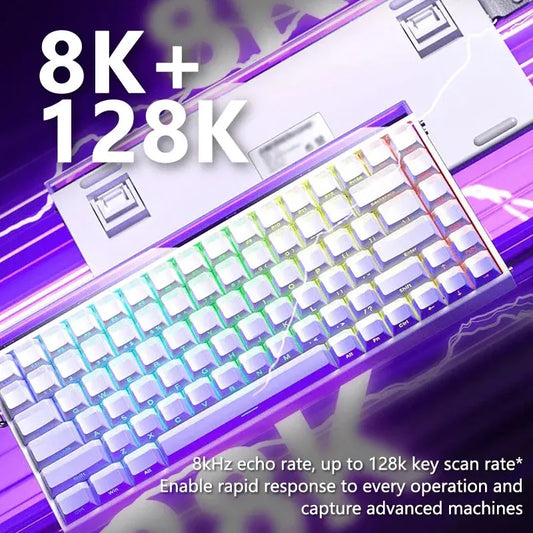 AULA HERO84 HE Magnetic Switch Wired Mechanical Keyboard RGB Music Rhythm 8K Return Rate Keyboard Computer Accessorie for Gamer Dropshipman