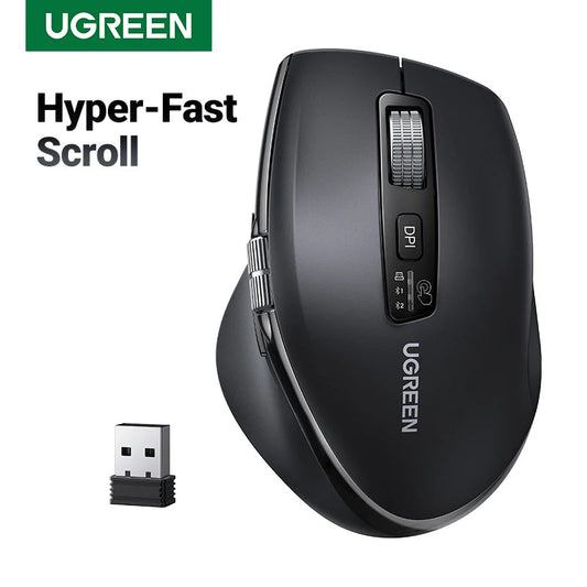 UGREEN Hyper-Fast Scroll Wireless Mouse Bluetooth 5.4 2.4G Ergonomic 5000DPI for MacBook Tablet Laptops Computer PC Mice Dropshipman