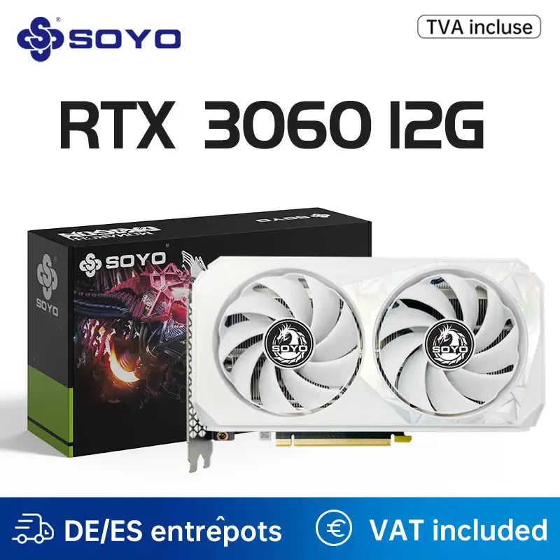 SOYO New Gaming Graphics Cards NVIDIA GeForce RTX 3060 12GB GDDR6 192 Bit Desktop GPU Video Card Computer components Dropshipman