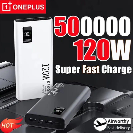 Oneplus 120W Power Bank 50000mah High Capacity Fast Charging Powerbank Portable Battery Charger For Iphone Samsung Huawei Xiaomi Dropshipman
