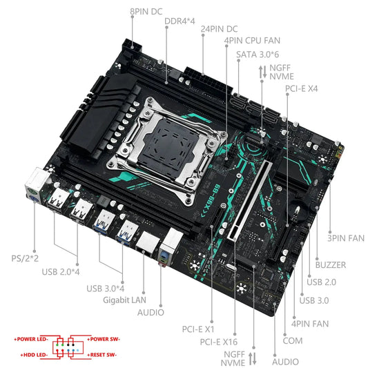 MACHINIST X99 B9 Motherboard set kit LGA2011-3 Xeon E5 2650 V4 CPU processor ECC DDR4 16GB 2400mhz RAM M.2 NVME SATA M-ATX Dropshipman