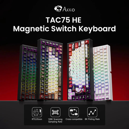 AKKO TAC75 HE Magnetic Switch Keyboard 75% Gaming Keyboards Rapid Trigger 0.01mm 8K RGB Wired Esports Custom Keyboard for Gamer Dropshipman