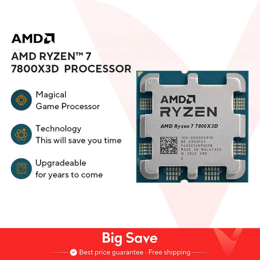 AMD Ryzen 7 7800X3D R7 7800X3D 5.0 GHz 8-Core 16-Thread CPU 5NM 96M 100-100000910 Socket AM5 New Tray Without cooler Dropshipman