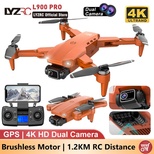 LYZRC L900 PRO GPS Drone 4K Professional HD Dual Camera 5G WIFI Brushless Motor FPV Quadcopter Foldable Aerial Photography Drone Dropshipman
