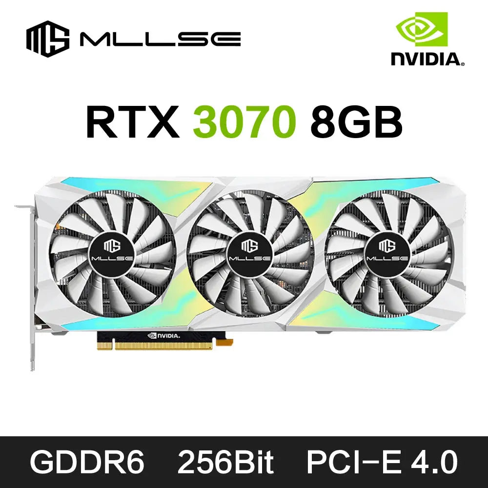 MLLSE Graphics Card RTX 3070 8GB Placa De Video NVIDIA GPU 12Pin GDDR6 256bit HDMI*1 DP*3 PCI-E 4.0 x16 Dropshipman
