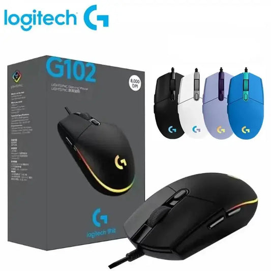 Logitech G102 Mouse USB Wired Gaming Mouse 8000 DPI Rainbow Optical Effect Screen For PC/Mac Computer and Laptop Dropshipman