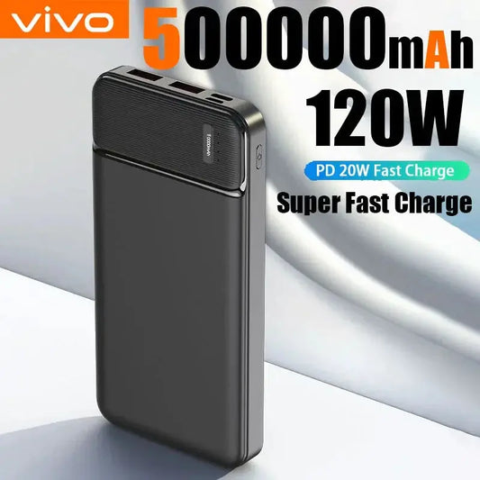 VIVO 120W 50000mAh PowerBank Portable Super Fast Charger External Battery PoverBank High Capacity PowerBank For iPhone Samsung Dropshipman