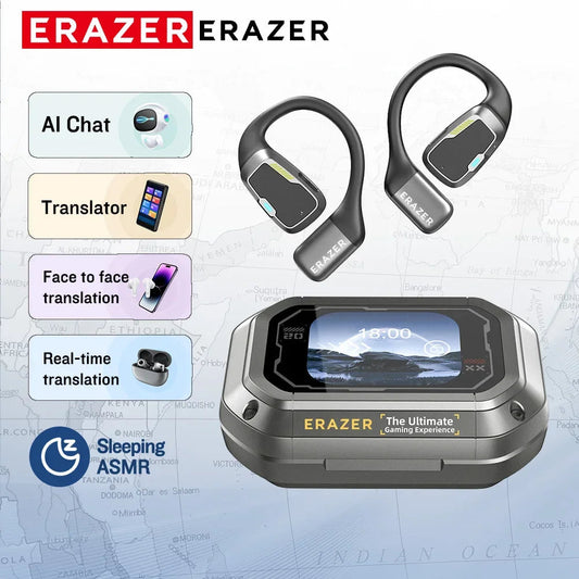 [AI Earphone]Translator Erazer XP6 Bluetooth Earphones Sleep ASMR Headset DIY Equalizer APP AI Wireless Headphones Office Travel Dropshipman