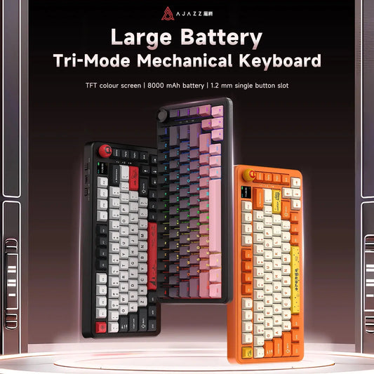 AJAZZ AK820 MAX PLUS Gaming Keyboard Wireless Bluetooth 2.4G Receiver Backlit RGB For Gaming Office Dropshipman