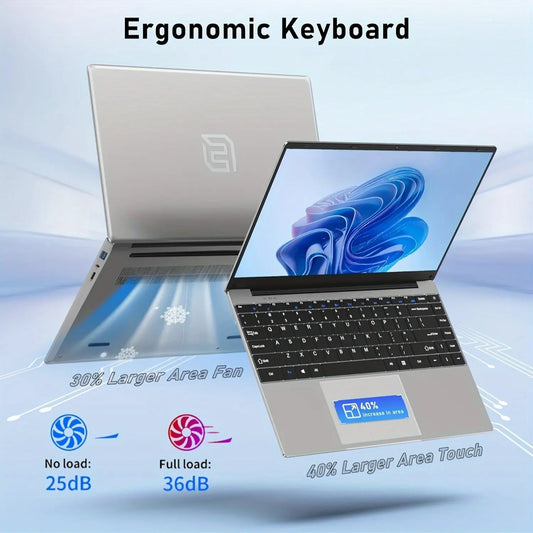 FUNYET 14 Inch Laptop Computer, Gaming Laptop, Intel Celeron N5095 Processors, FHD 1920 X 1080, Supports 180 Angle Opening Dropshipman