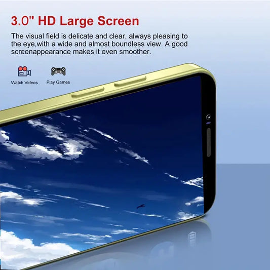 Unlocked 3+64GB Smartphone with 3.0inch HD Touch Screen, 2+5MP Camera, Large Storage, Dual SlM Card Slots, Wireless, App Download And USB-C Charging-Perfect Cell Phone for Backup, Ldeal Holiday Birthday Gift Dropshipman