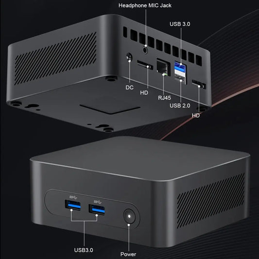 Acoveita M2 PLUS Mini PC - Intel 5205U Processor, 8GB DDR4 RAM, 256GB SSD, W11 OS, Compact Desktop Computer with Integrated Intel Graphics, WiFi Connectivity, and Dual USB Ports for Everyday Use, Sleek Tower Design, Efficient Power Supply Dropshipman