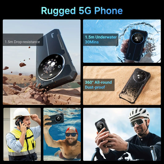 FOSSiBOT F109 5G Rugged Smartphone, Dual Screen, Up to 24GB RAM+256GB ROM, 10600mAh, 6.74" HD+ Display, 50MP Camera, Octa-Core, 5G Telefono Indistruttibile Unlock, Android 14, Dual SIM, NFC, Face ID Dropshipman