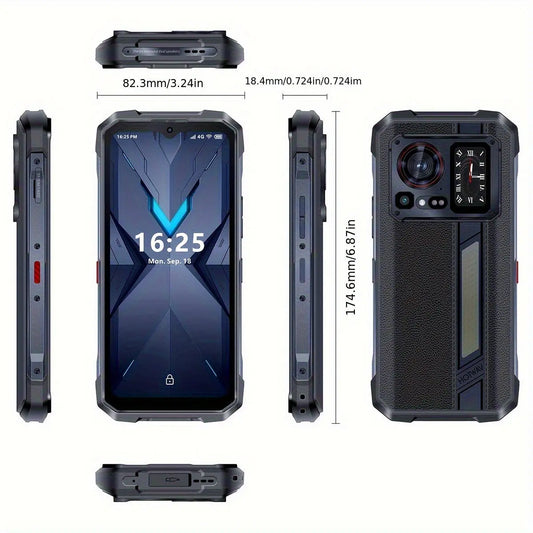 HOTWAV Hyper 7 Pro 5G Outdoor Mobile Phone, 36GB(16GB+20GB)+256GB, 6.6 " FHD+120Hz Display, 10800mAh Battery Rugged Smartphone33W Quick Charge, 32MP Front Camera +200MP Rear Main Camera+24MP Night Camera Support NFC/ GPS/ Face ID/ Fingerprint Dropshipman
